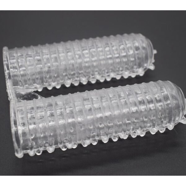 Double Finger Stall Buckle Set Particle Barbed Crystal Exotic Condom Couple Toys