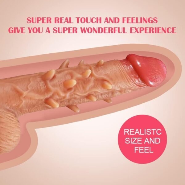 Popular Choice --- 1 Reusable Penis Cover With Vibration Function, Flesh Colored Penis Protection Cover, Super Soft Suitable For Couples With Penis Rings, Vibrating Dildos, Men's Toys, Penis Covers