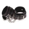 leather handcuffs black red stitched