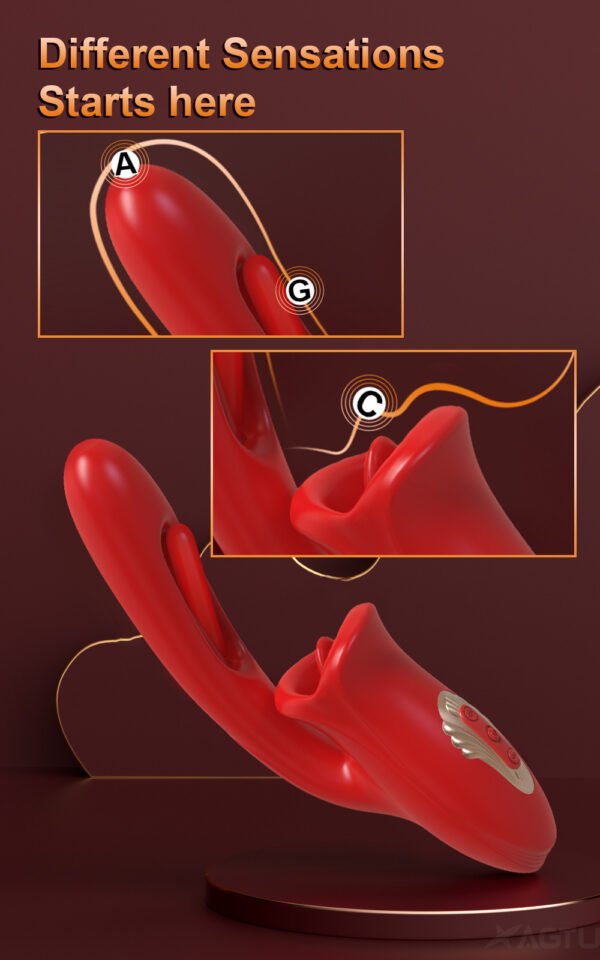Vibrator- Adult- Sex- Toys For Women, Tongue Rose Sex- Toy Dildo Vibrators G Spot Vibrator- With 9 Licking Sucking & Flapping Clitoral Stimulator Anal- Nipple For Female Men Couples