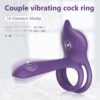 Vibrator For Couple,G Spot 2 In 1 Vibrating Cock Ring With 10 Modes, Men's Penis Vibrators Clitorals Stimulator For Women,Adult Sex Toys