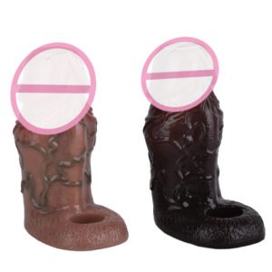 S8110 New Men's Soft Simulation Exotic Condom Silicone Dildos